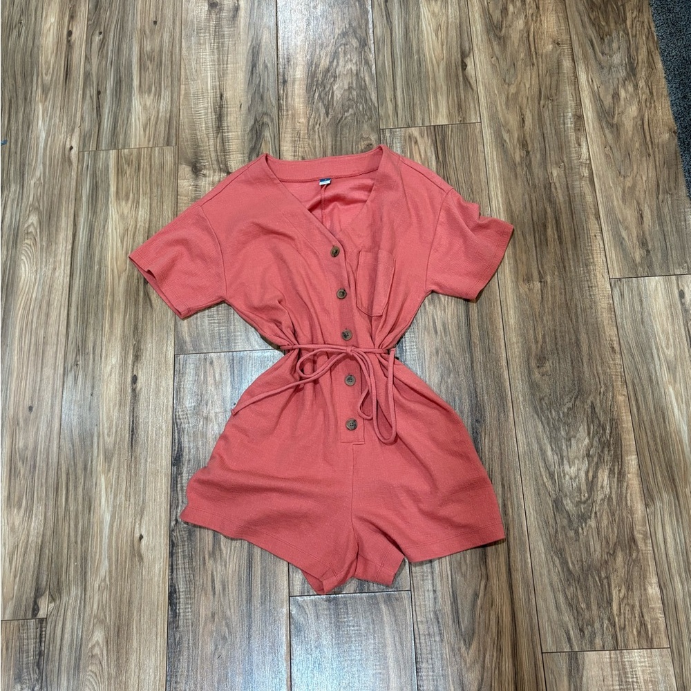 Old Navy Coral Short Sleeve Romper